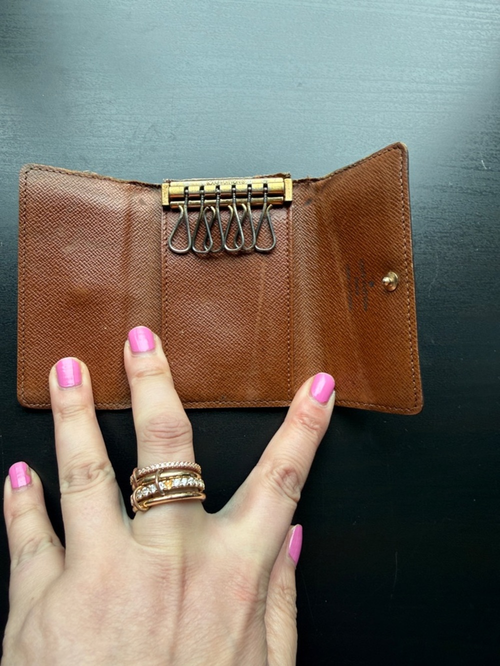 Louis Vuitton Brown Monogram Small Wallet with Gold Button key holder - Picture 4 of 11